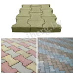 Тротуарная плитка Катушка 198*162*60 мм желтая (оливковая)