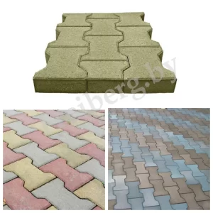 Тротуарная плитка Катушка 198*162*60 мм желтая (оливковая)