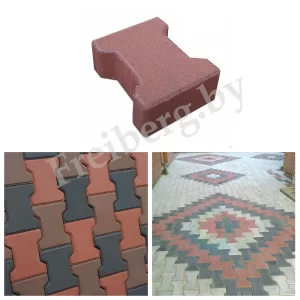 Тротуарная плитка Катушка 198*162*60 мм красная