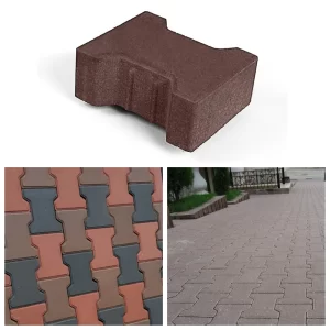 Тротуарная плитка Катушка 198*162*60 мм коричневая