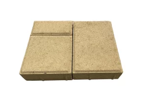 Тротуарная плитка Новый город 60 мм желтый на белом цементе